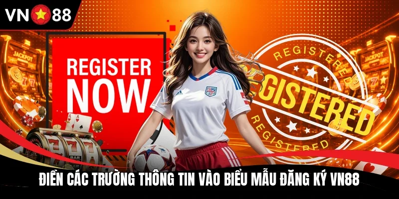 Điền các trường thông tin vào biểu mẫu đăng ký VN88