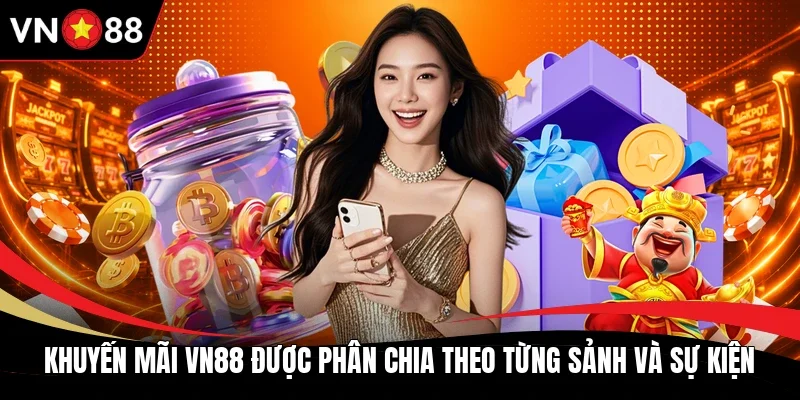 Khuyến mãi VN88 được phân chia theo từng sảnh và sự kiện